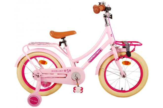 Volare Excellent Kinderfiets - 16 inch - Roze - met Voordrager - 95% afgemonteerd