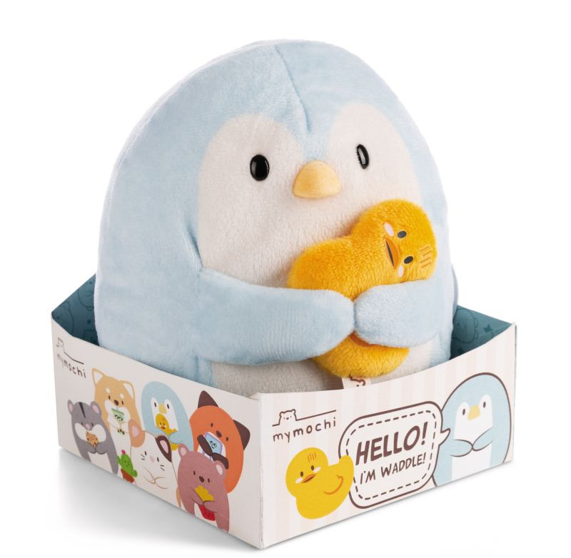 Nici Pinguin Waddle met Eendje - Knuffel - 16 cm