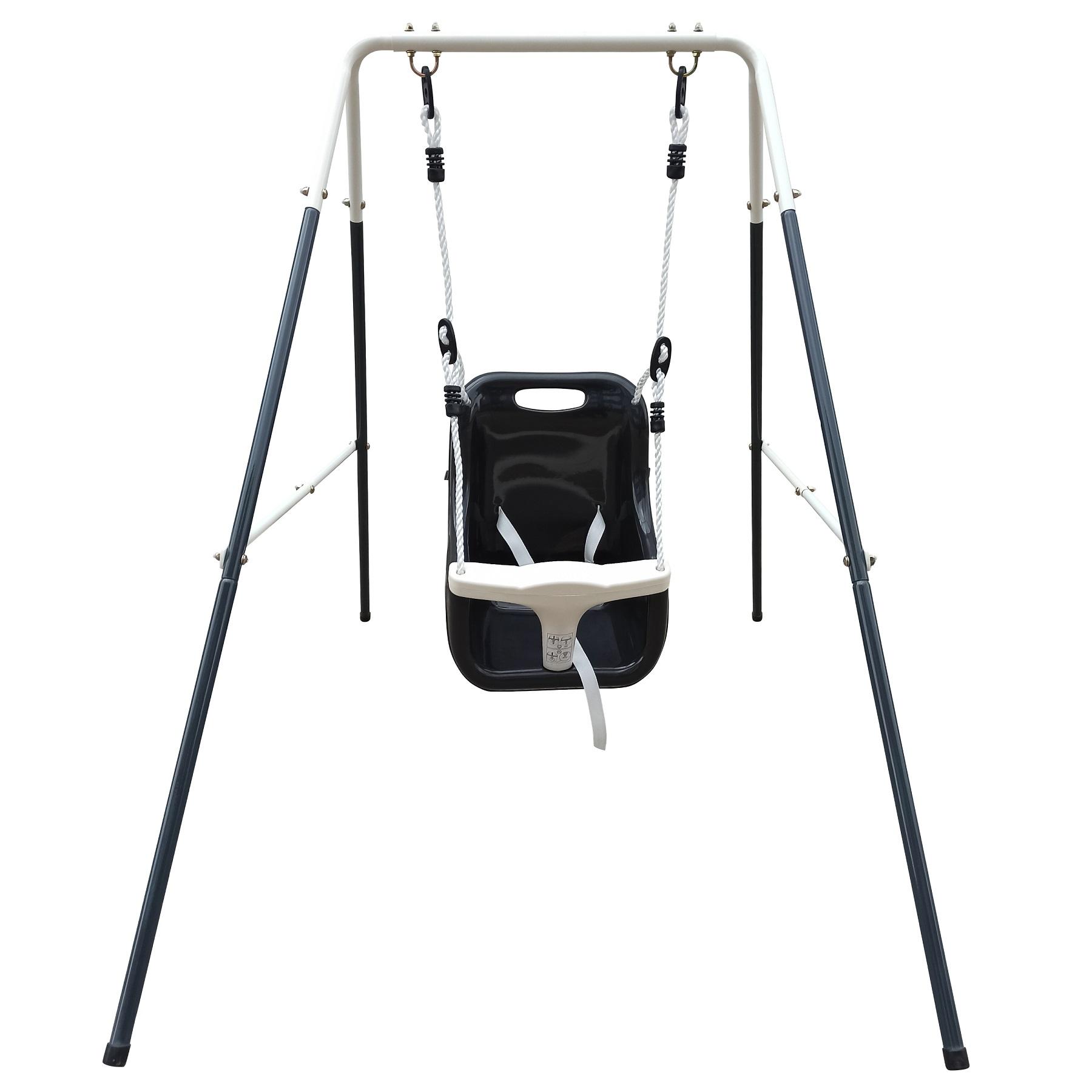 AXI Metalen Baby Schommel met Zitje - Antraciet / Creme 