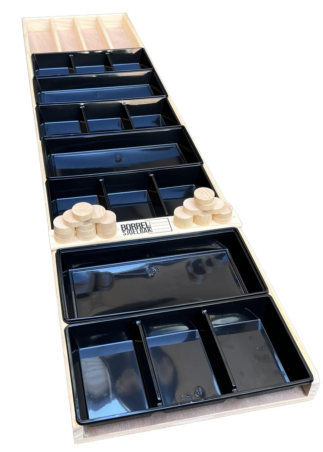 Borrelsjoelbak - Hapjesplank met Uitneembare Bakjes - 120 cm - Borrelplank