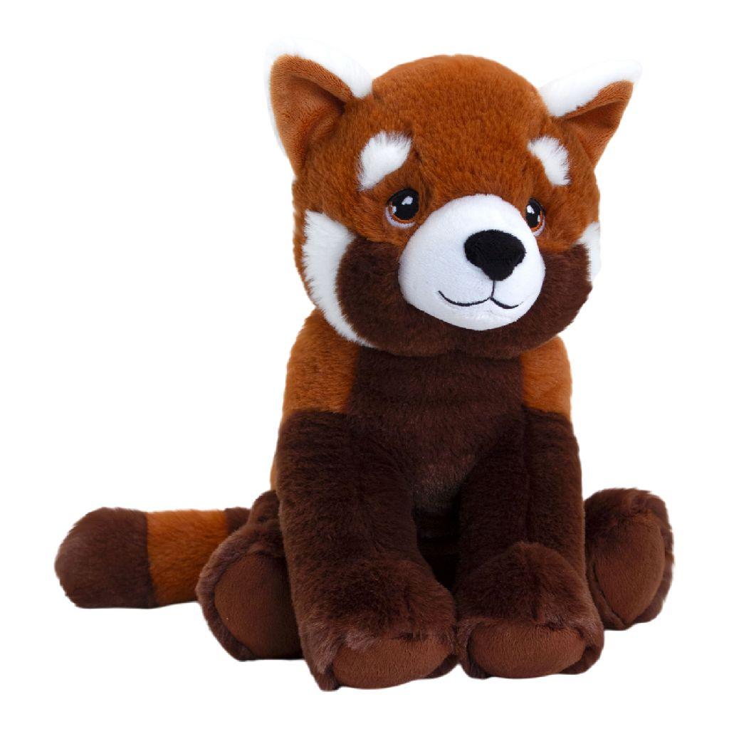 Keel Toys pluche Knuffel - rode Panda knuffeldier - rood/wit - zittend - 30 cm