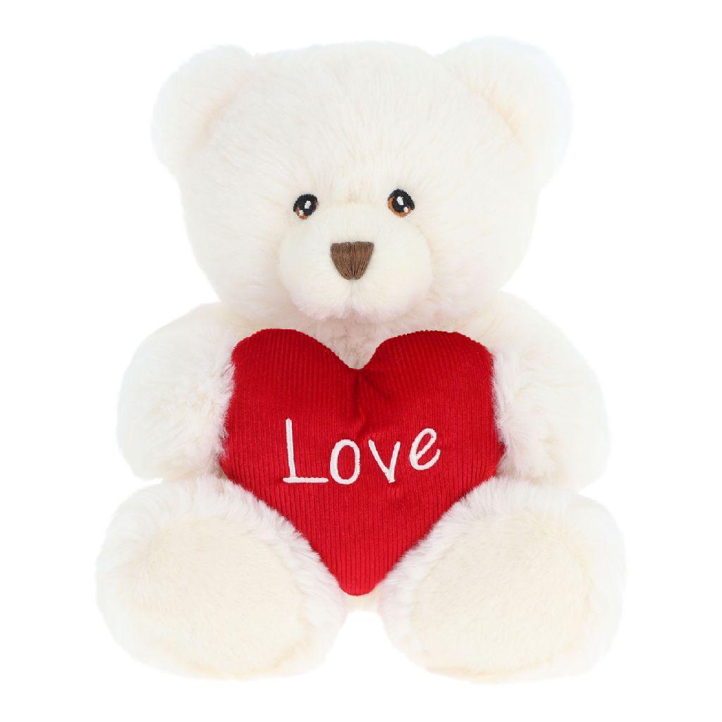 Keel Toys Knuffel Pluche - créme Beer hartje 20cm