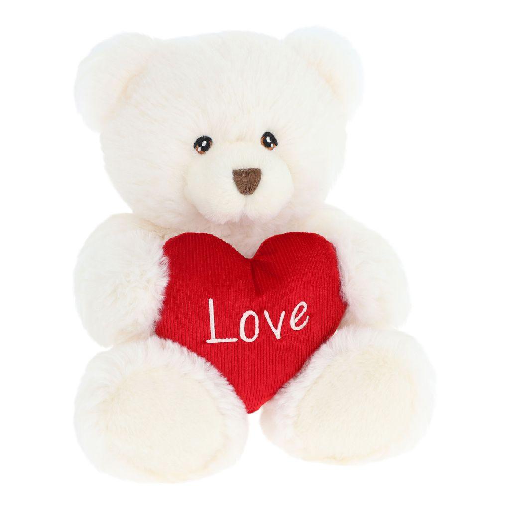 Keel Toys Knuffel Pluche - créme Beer  hartje 25cm