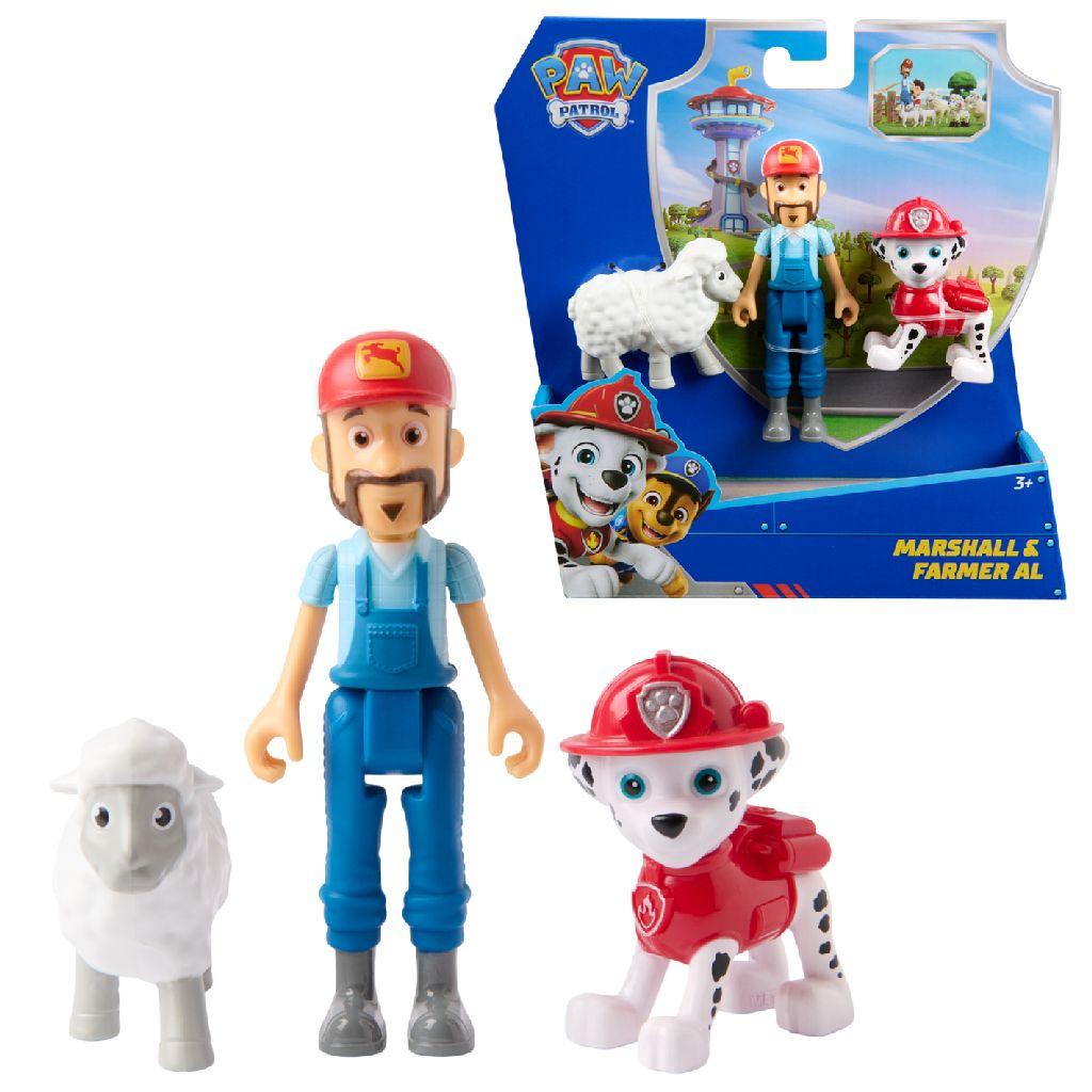 PAW Patrol - Speelfigurenset met 3 verzamelfiguren van Marshall, Boer Al en schaap
