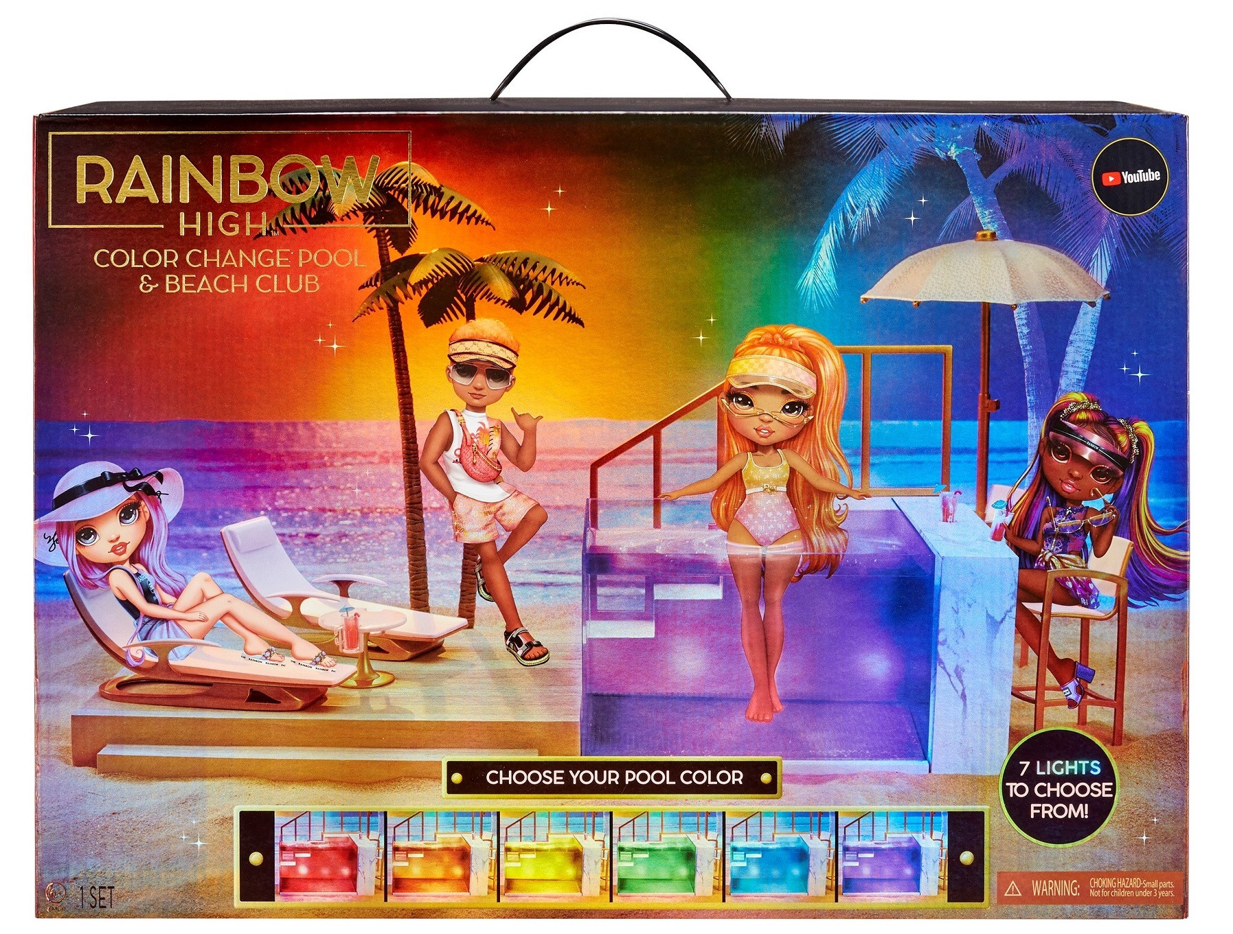 Rainbow High Color Change Zwembad en Strand Club Set