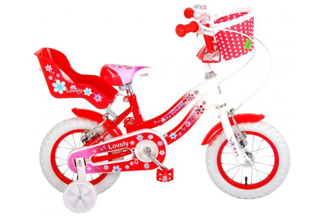 Volare Lovely Kinderfiets - 12 Inch - Rood / Wit - 2 Handremmen