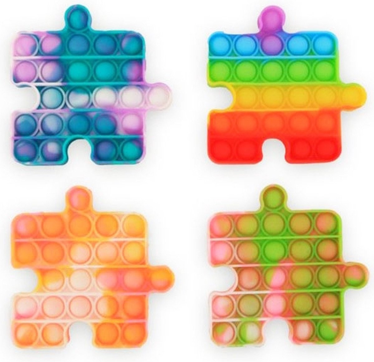 Magic Fidget Pop It Puzzel - 13 cm - Tie-Dye - Prijs per Stuk