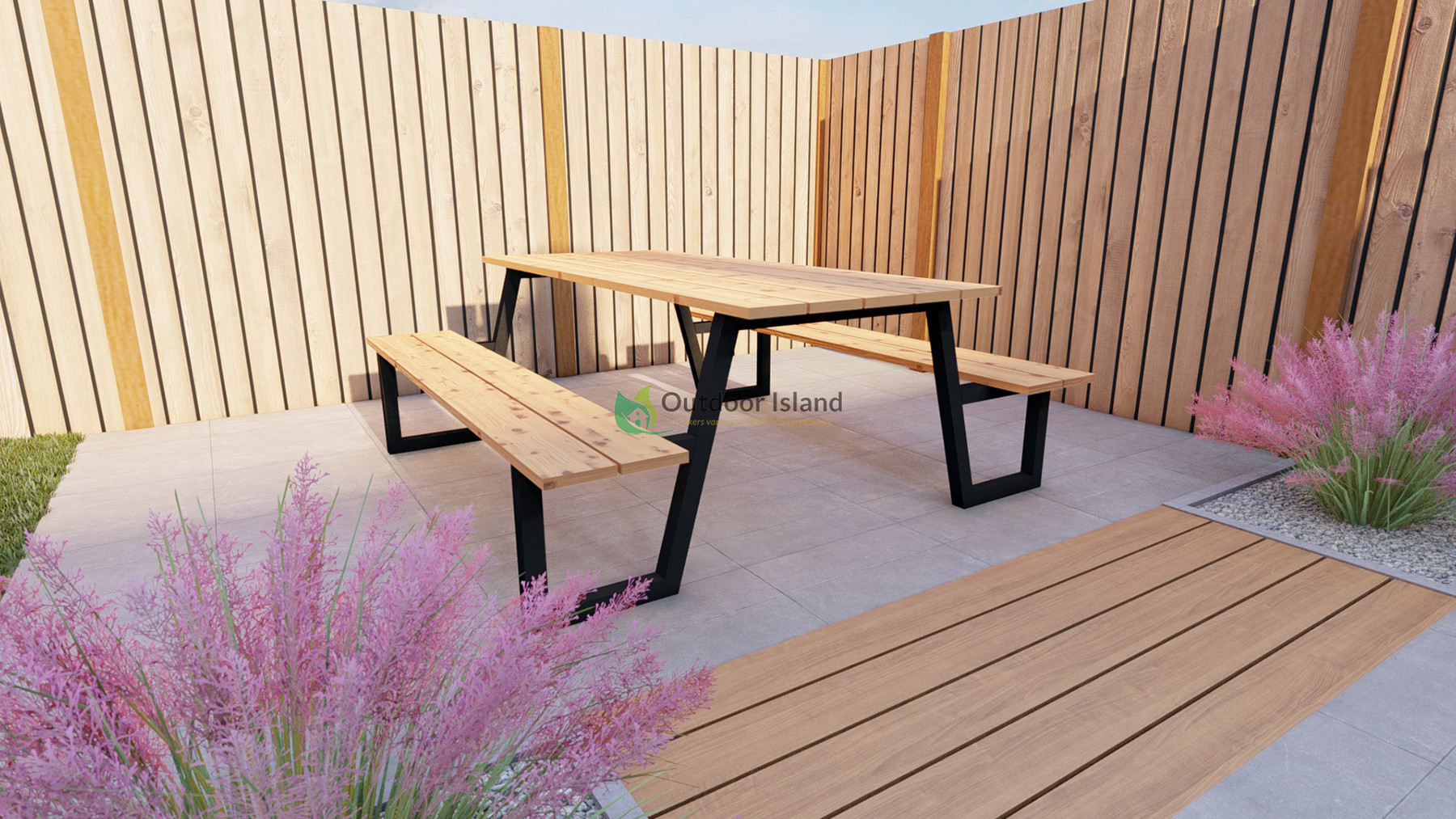 Outdoor-Island Lounge Picknicktafel - Model A - 180 cm