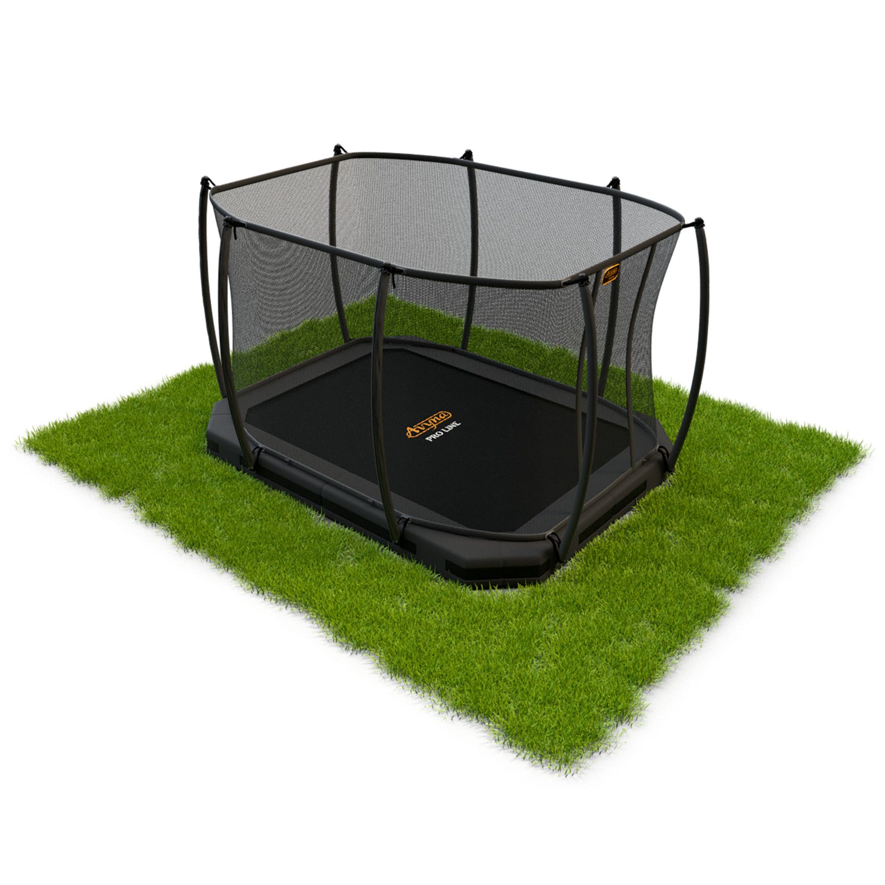 Avyna Trampoline Inground met Veiligheidsnet Pro-Line - 380 x 255 cm (238) - HD Plus beschermrand en Royal Class net - Grijs