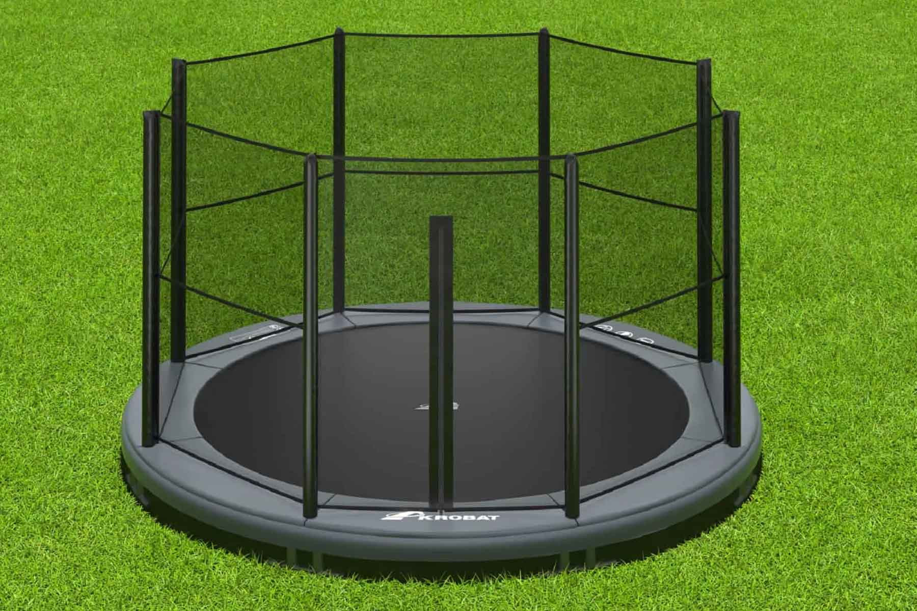 Akrobat Trampoline Orbit Inground - 244 cm - Rond - Grijs - met Veiligheidsnet