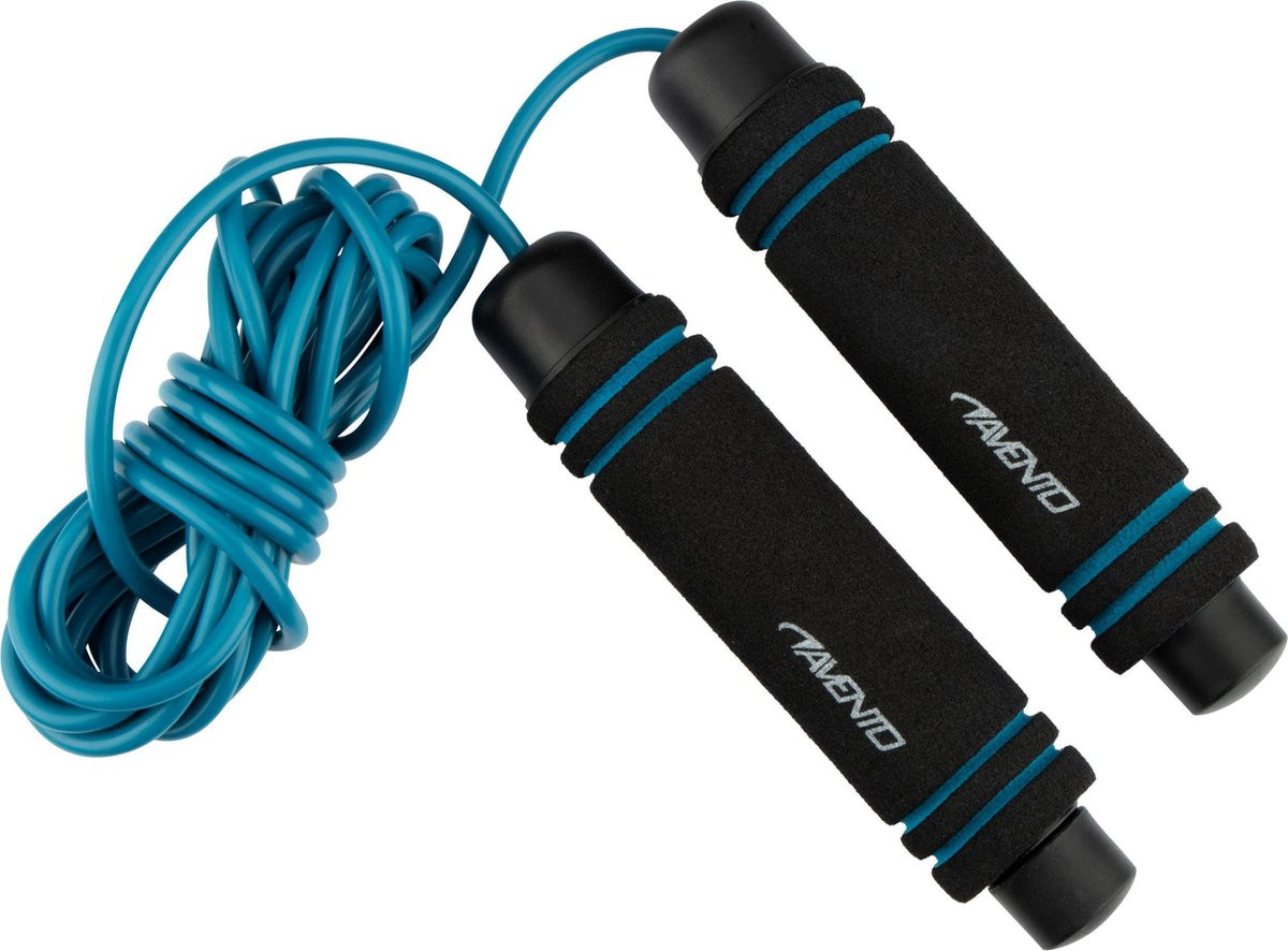 Avento Springtouw - Foam Grip - Zwart/Blauw
