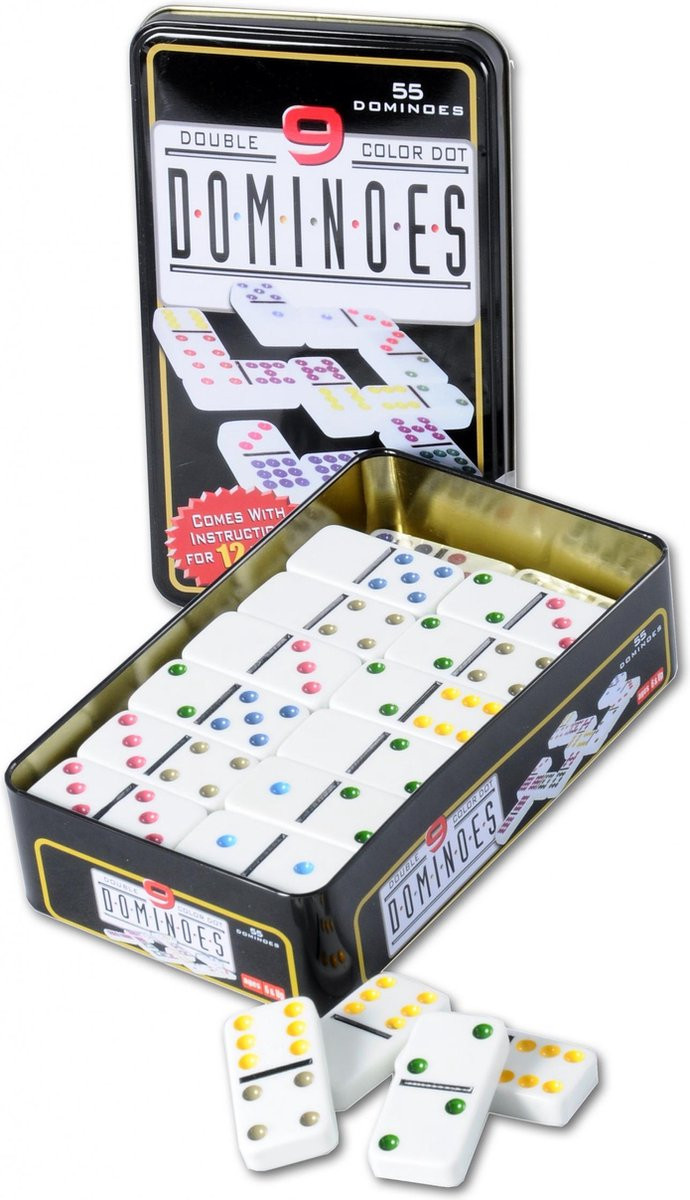 Domino Dubbel 9 - in Blik - 55 Stenen