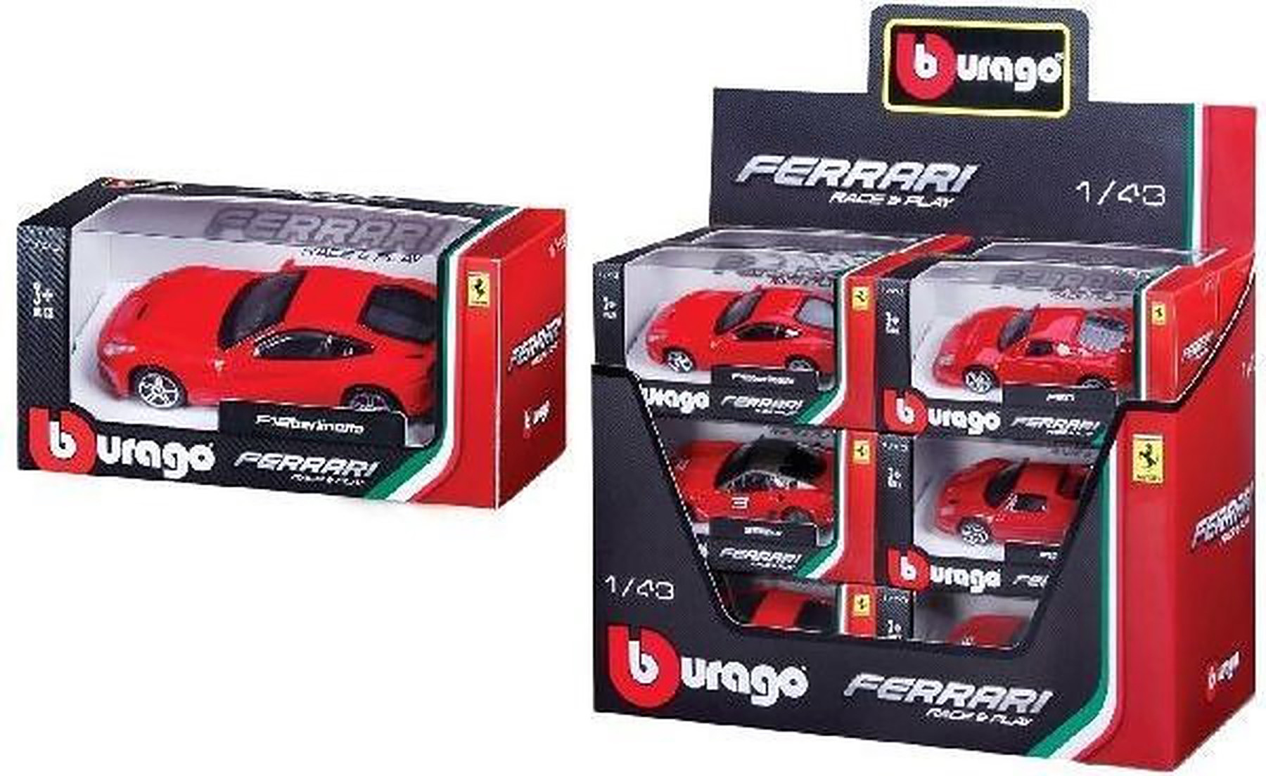 Burago 1:43 DC Ferrari - Assortiment - Prijs per Stuk