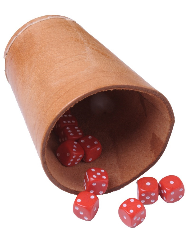 Pokerbeker - Leder - 9 cm 