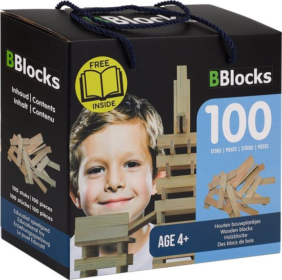 BBlocks Bouwplankjes - 100 Plankjes - Naturel Hout